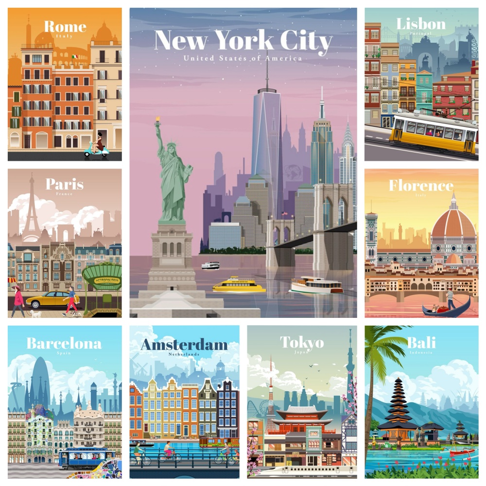 Power Tools World - Landscape Diamond Painting Personalized Cities Around