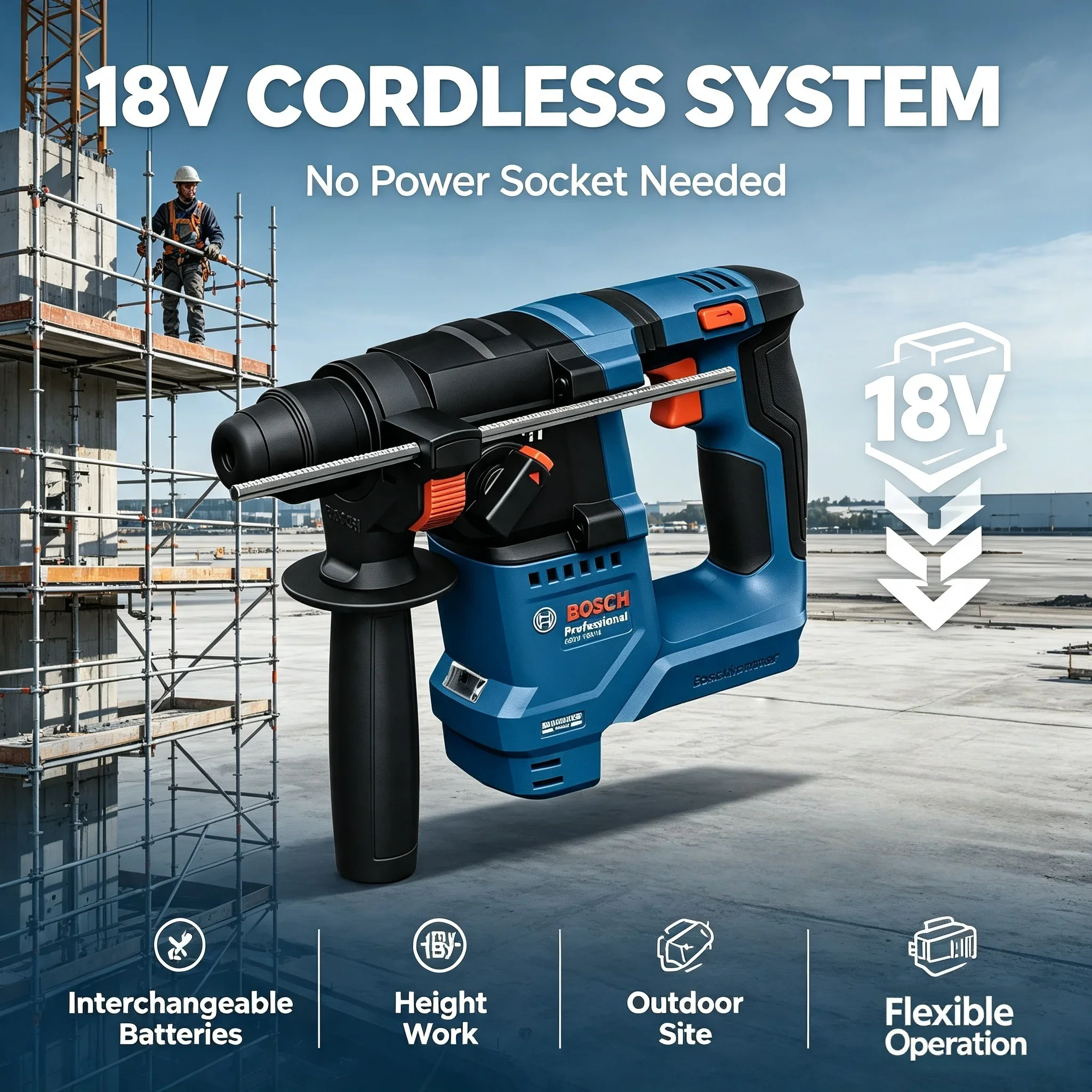 Bosch GBH 18V-18 18V Brushless - Power Tools Hammer ulasan dan harga